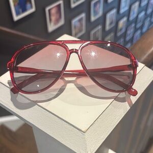 Red Aviator Sunglasses